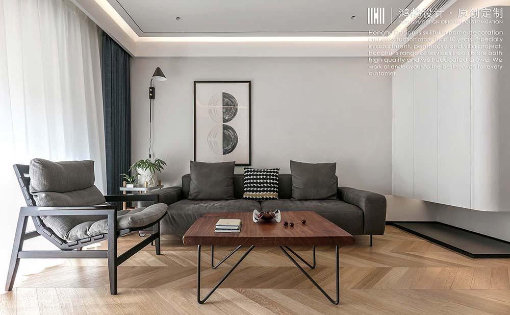 微水泥极简风平层公寓设计丨中国上海丨上海鸿鹄设计-1