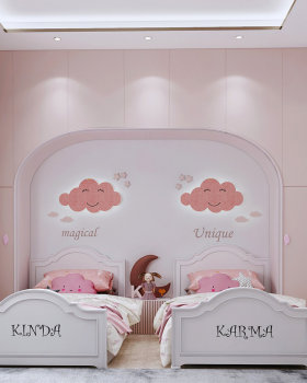 Twin Baby Girls 卧室与浴室设计丨Eng omneya Hamed