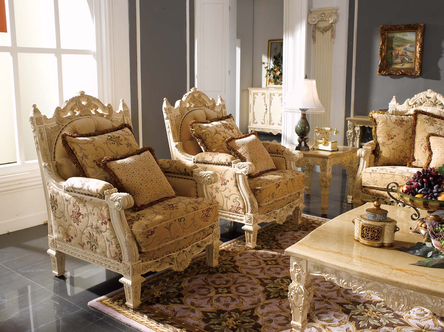 高清古典美式风格 卧室客厅餐厅书房家具场景图片素材-2-21