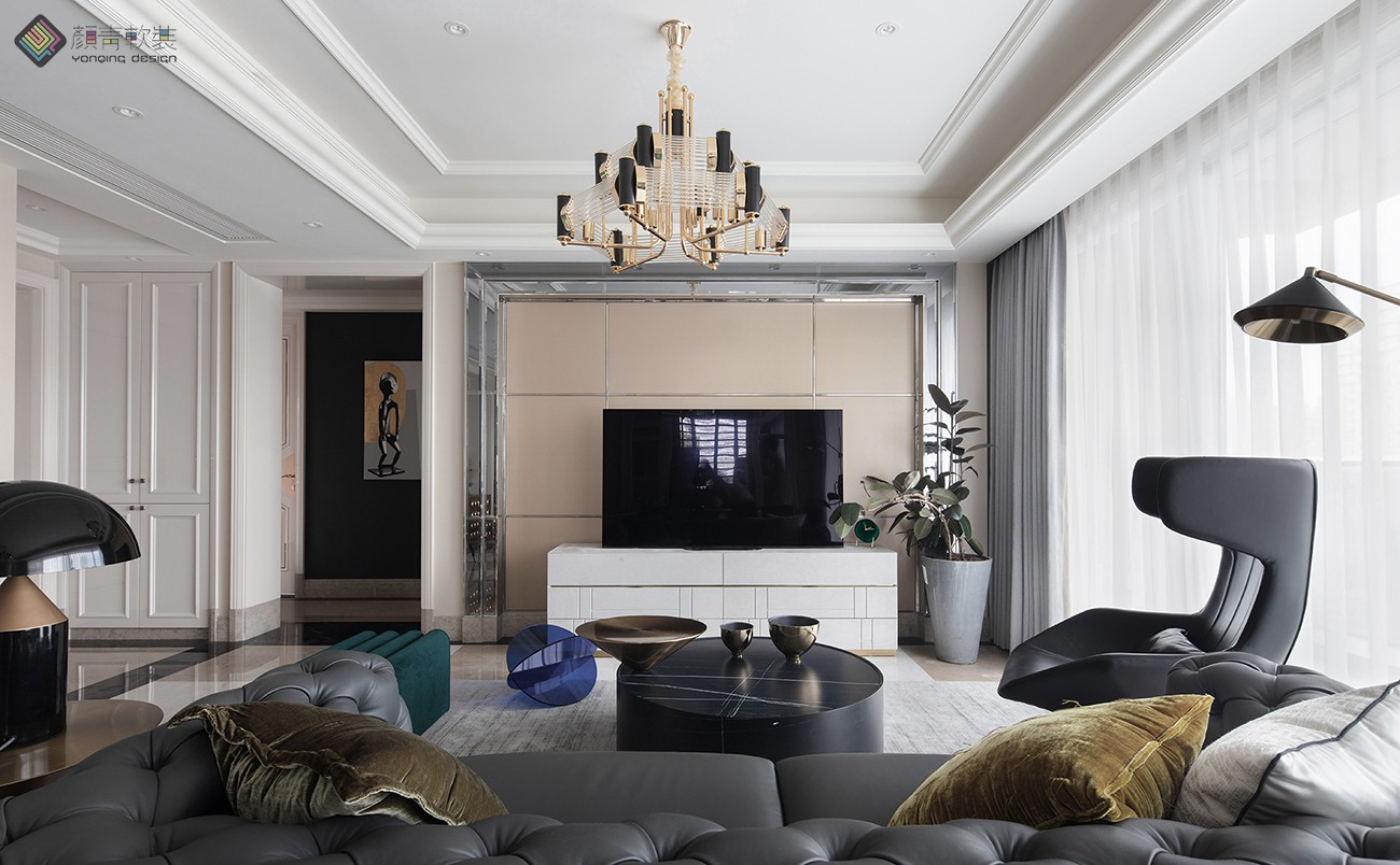 精装房变身摩登腔调家  颜青软装-2