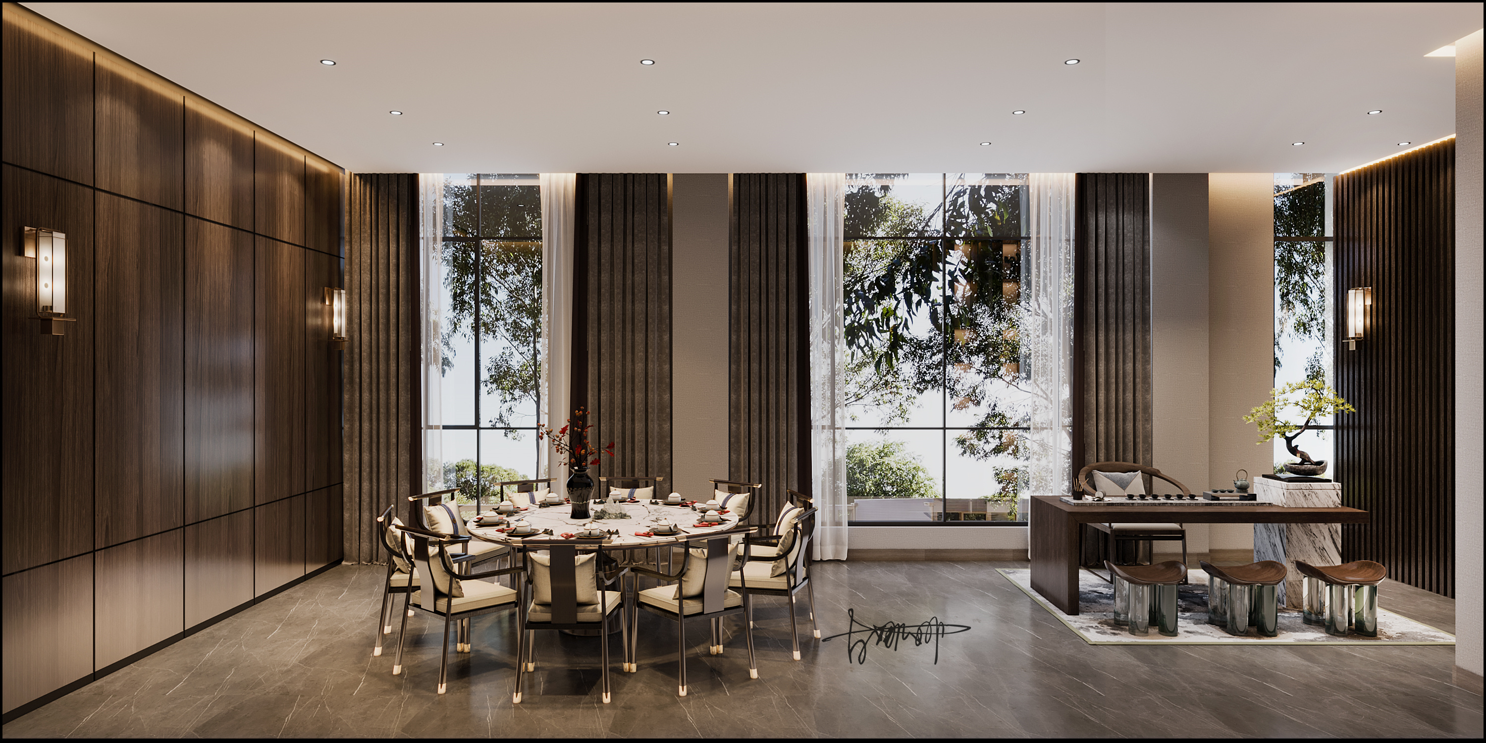 星夜设计新中式禅意私人会所-3