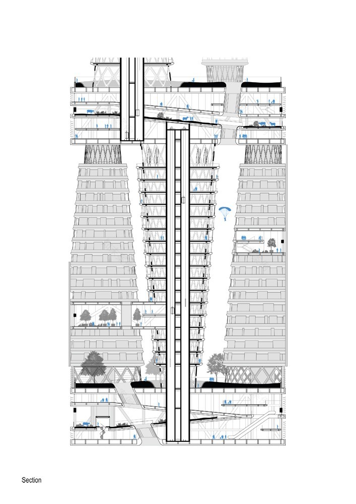 香港垂直城市综合体设计-41