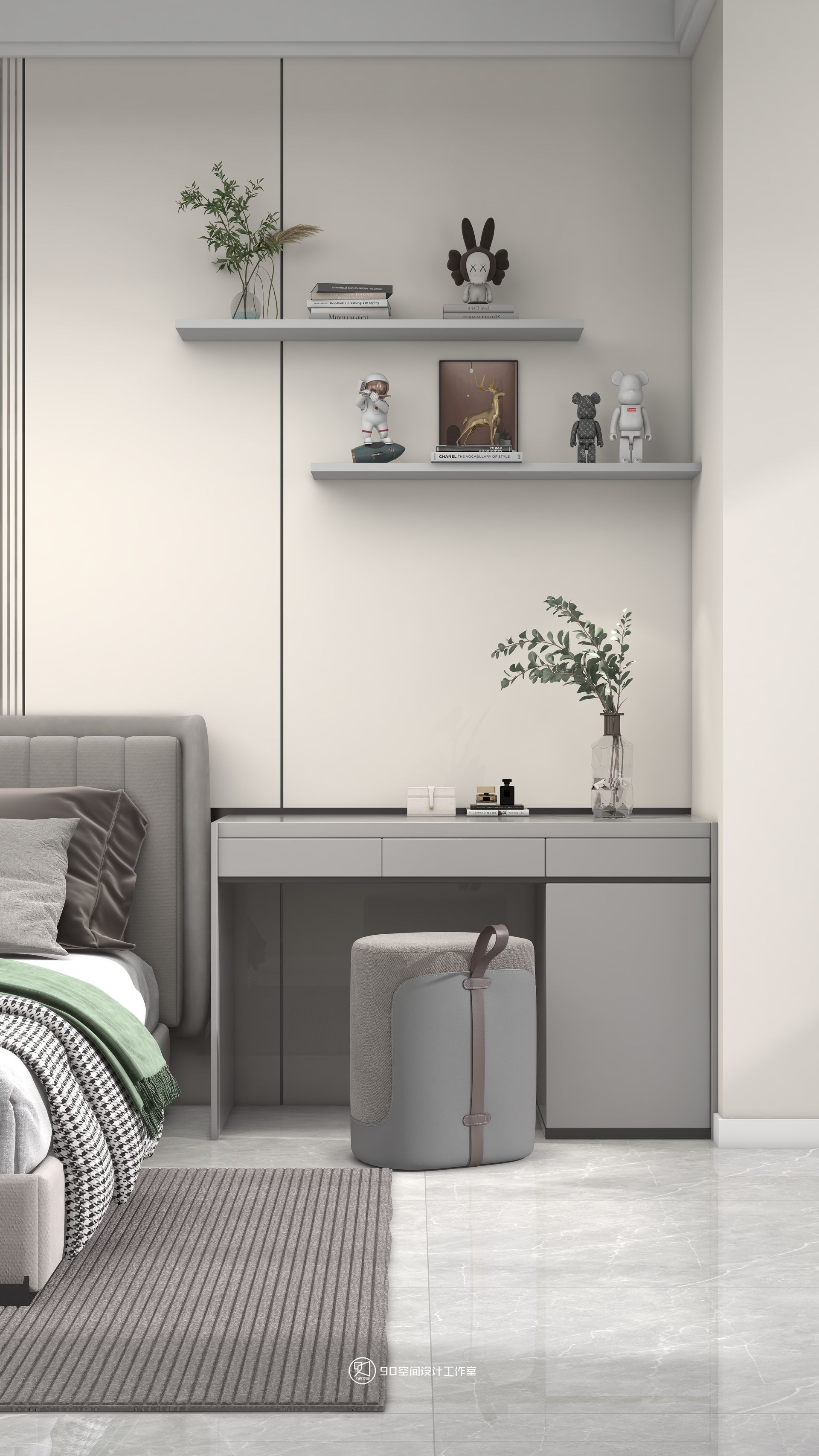 棉花糖奶油风格113 平方 3 室 2 厅 1 卫丨90 空间设计-24