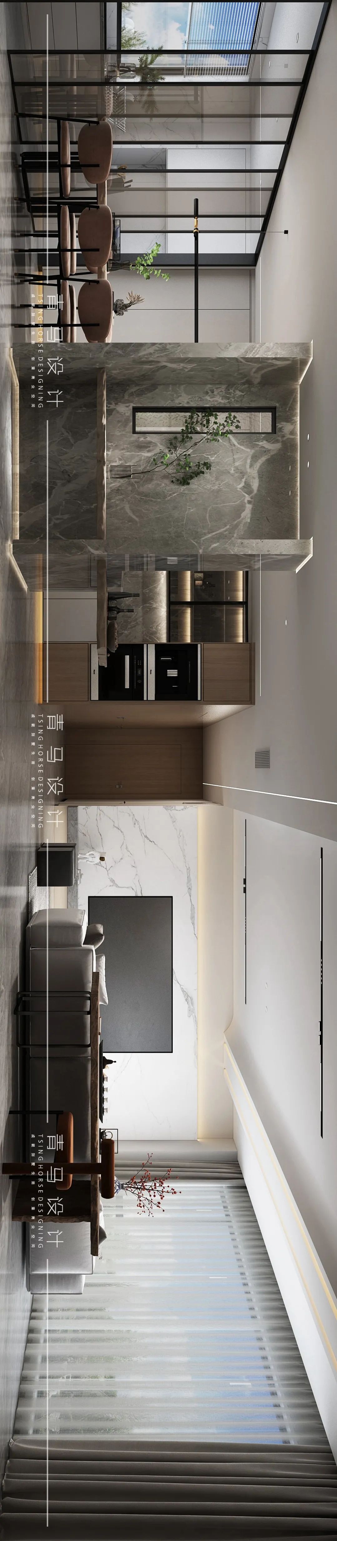 万达天玺现代简约大平层设计丨青马别墅空间设计-37