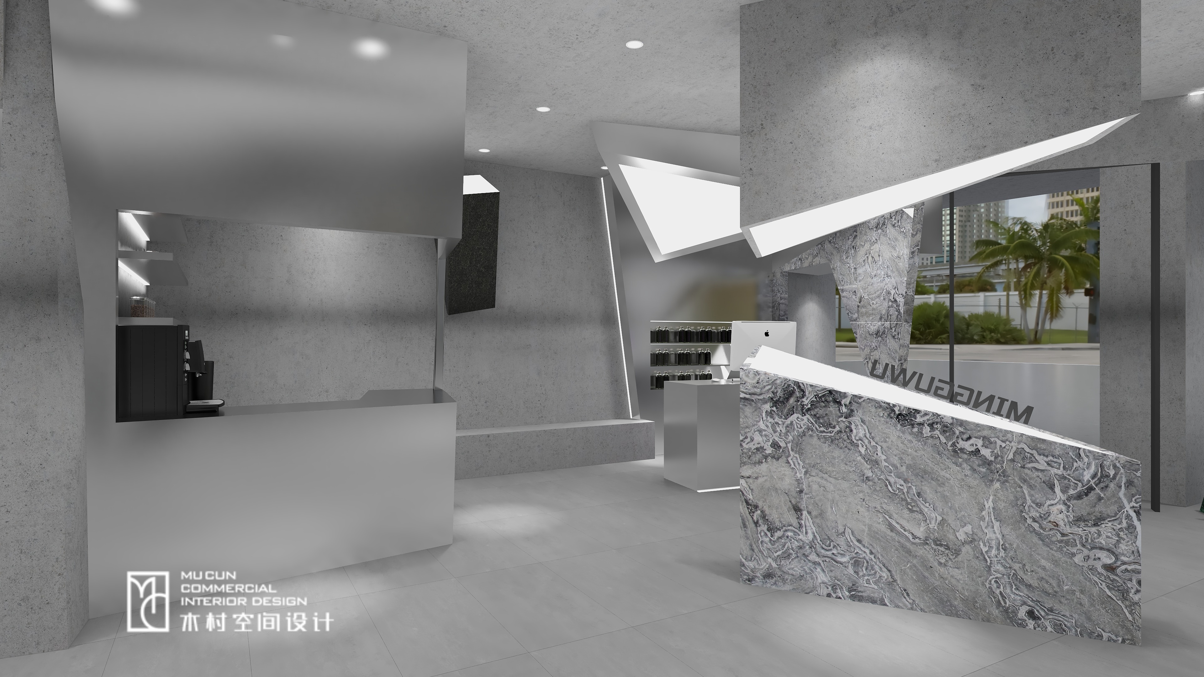 黑白灰理发店设计丨中国无锡丨木村空间美学-19