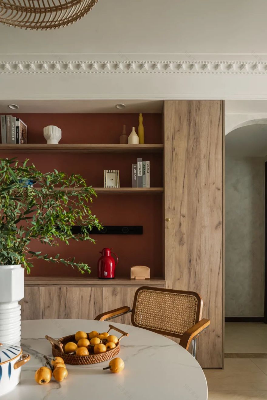 木质线条艺术漆打造度假风精装房丨中国武汉丨武汉梓维空间设计-35