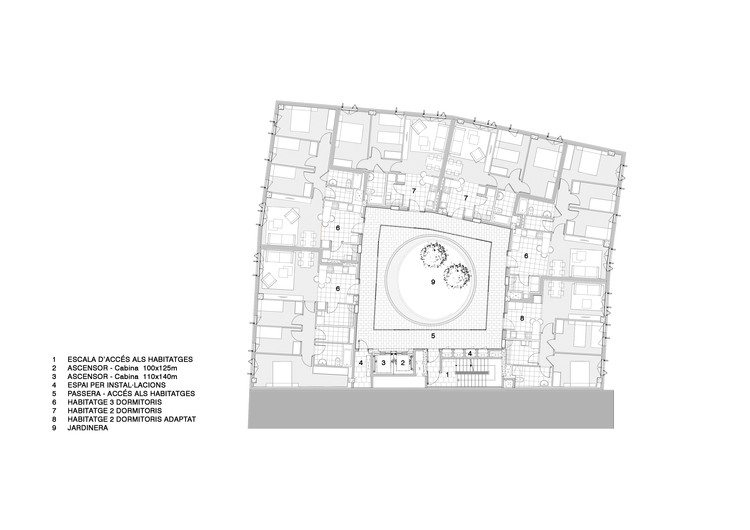 巴塞罗那 Can Batlló社会住宅 · 室内庭院温控,社区生活中心-33