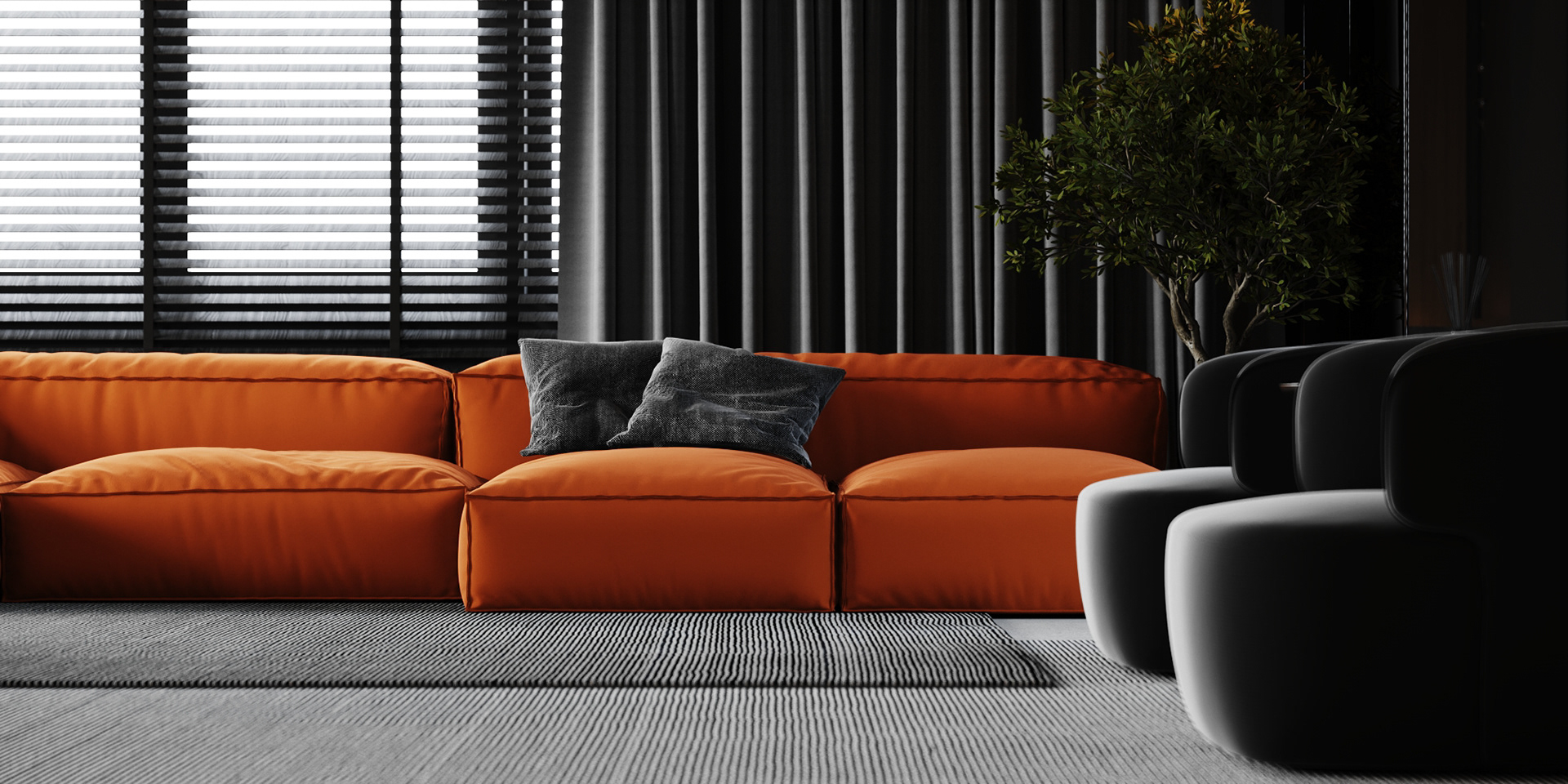 黑色+橘色 见证激情的力量,打造经典时尚-1