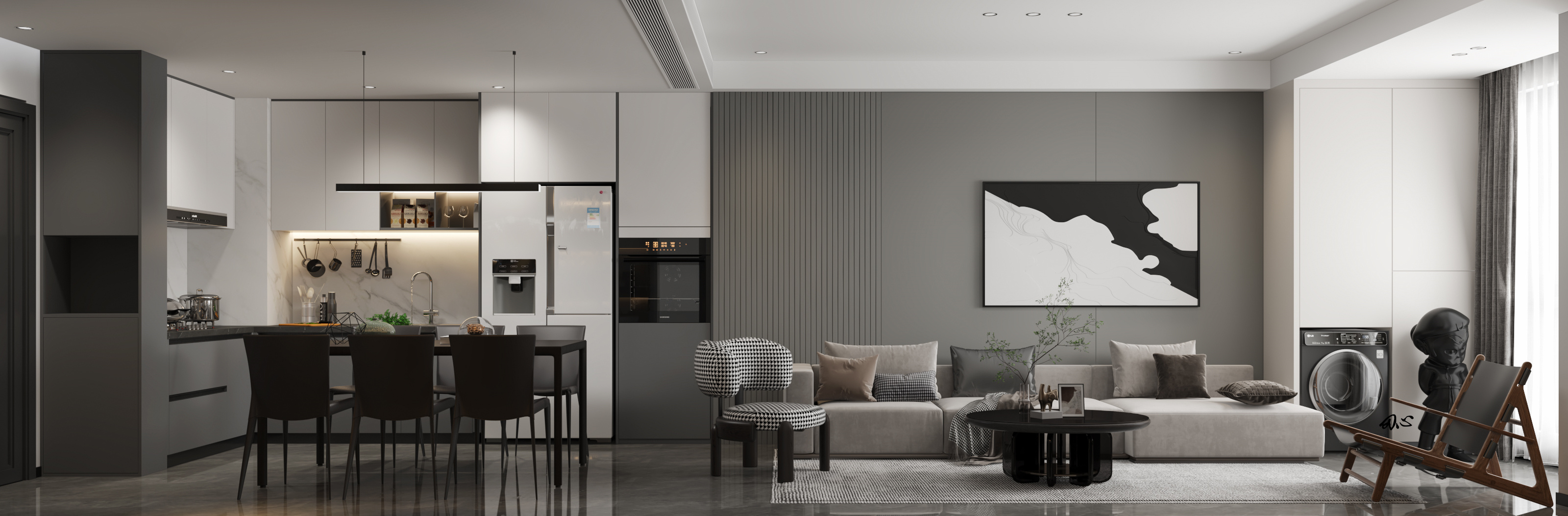 现代高级黑室内设计-8