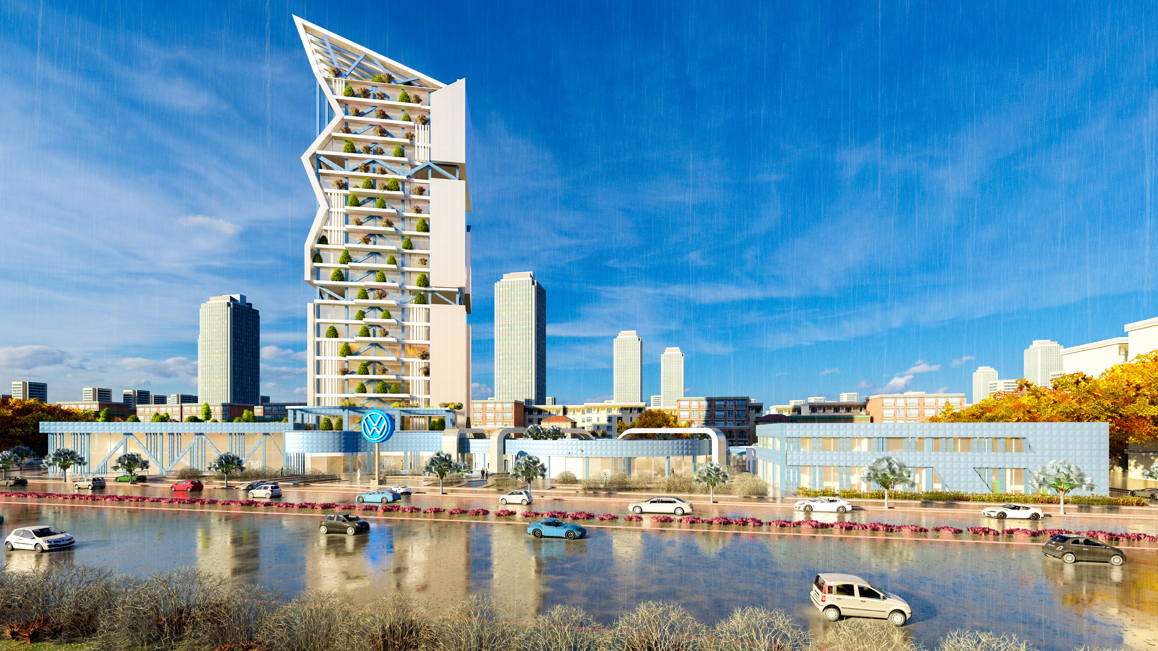 汽车展厅和行政大楼-0