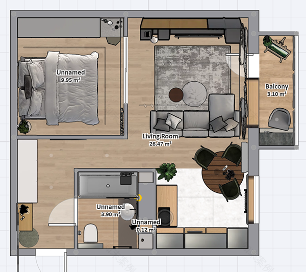 小一居室改造设计-3