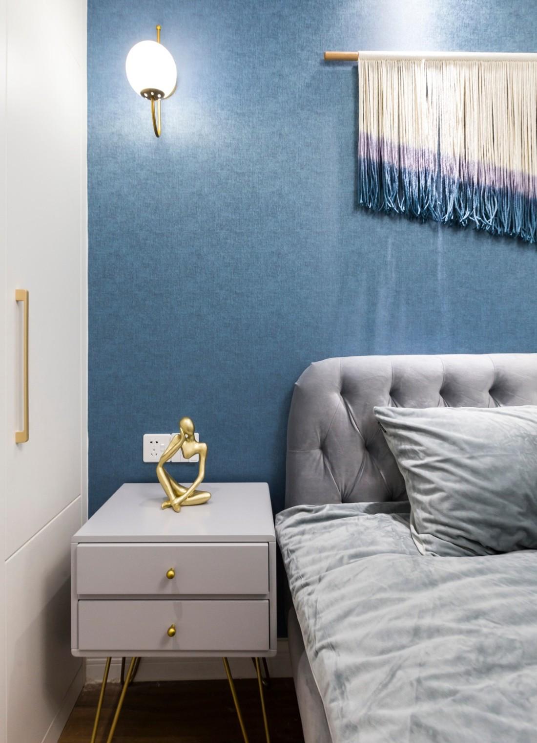 98 平米现代轻奢四房改造,设计师用心打造蓝粉主题空间-96