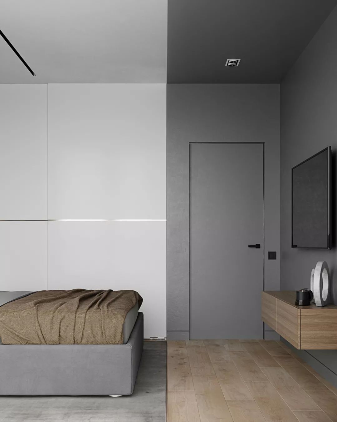 一厅三室,灰色+木色,高级!-46