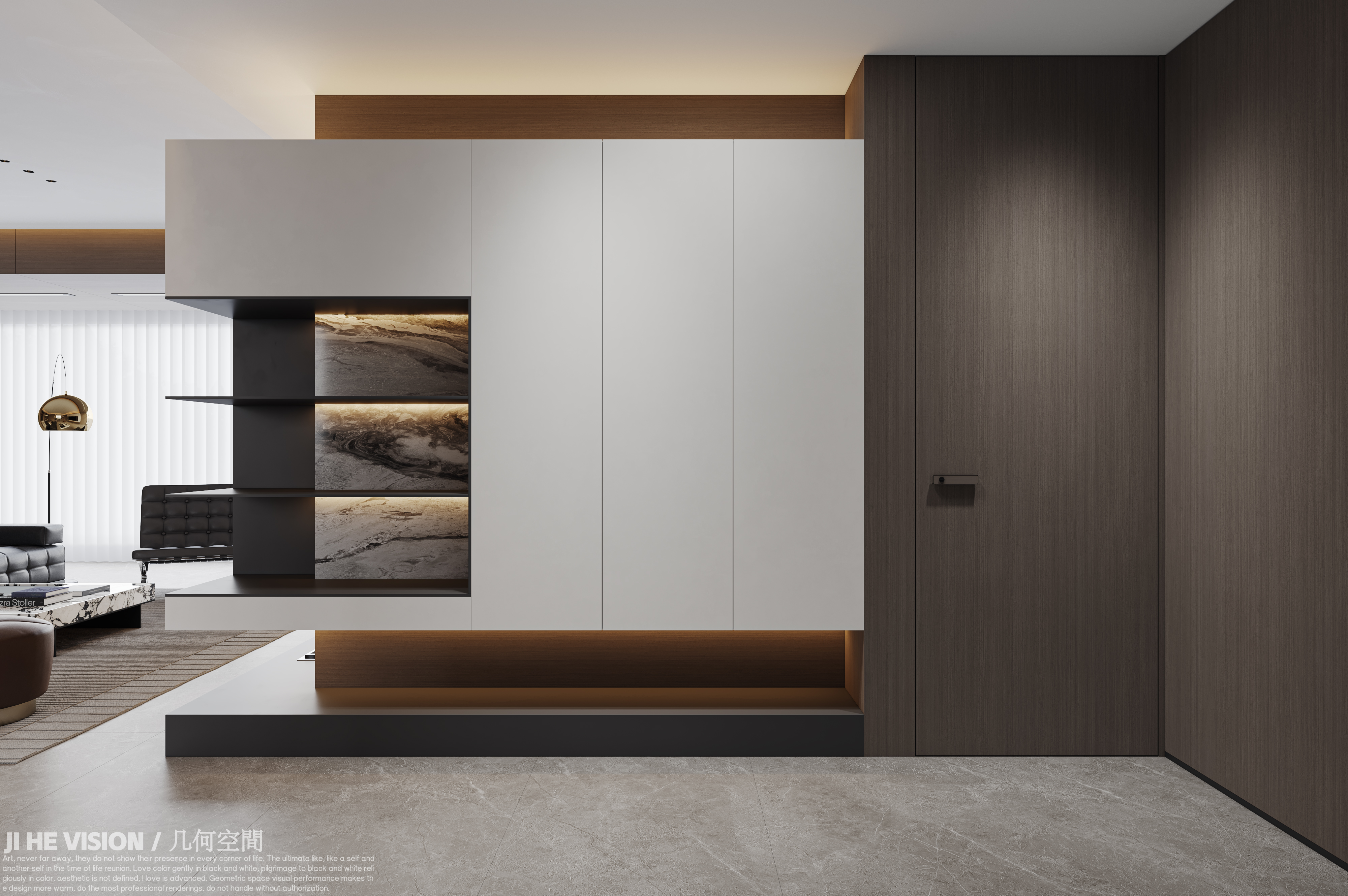 几何空间视觉表现 | 远大印澜山意式轻奢空间-4