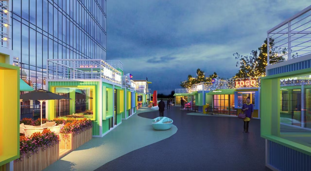 集装箱夜市#集装箱店铺#商业街店铺-3