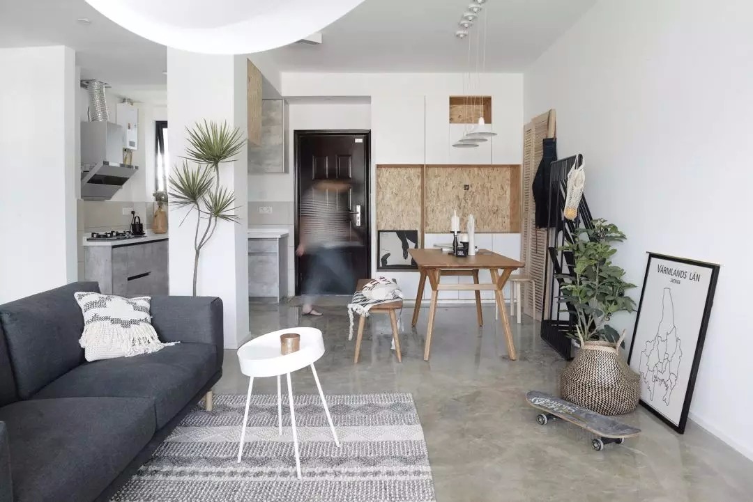 杭州 78㎡北欧风住宅开放式厨房与波纹玻璃书架设计-30