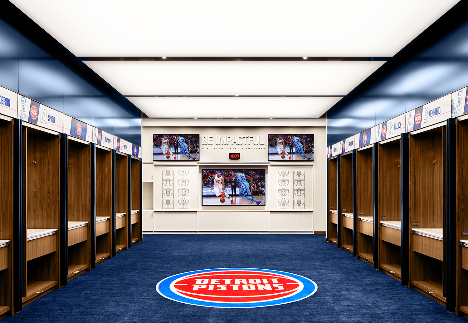 Detroit Pistons Player Space at Little Caesars Arena | ROSSETTI-14