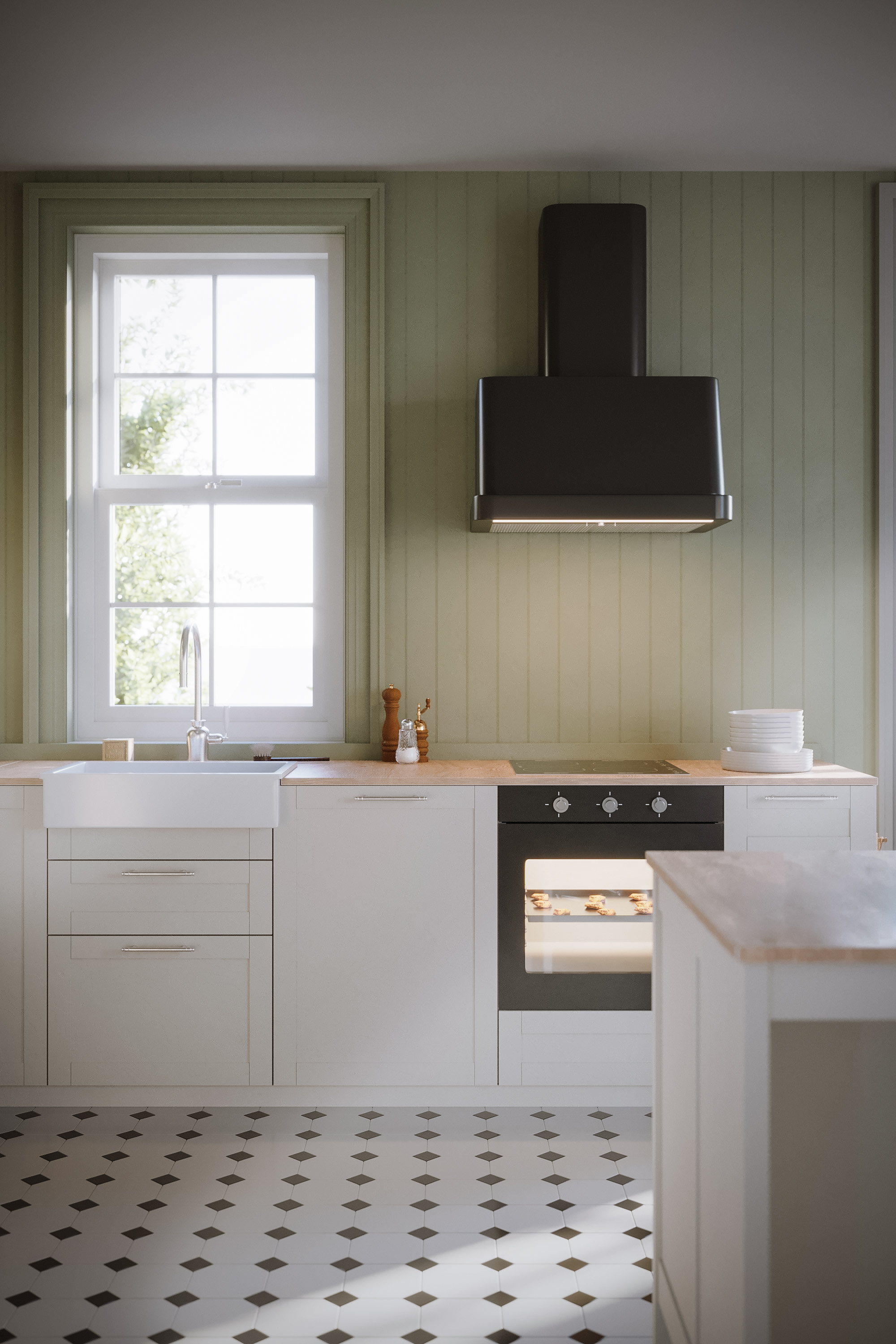 Pastel Cottage Kitchen - Broxburn, Scotland-7