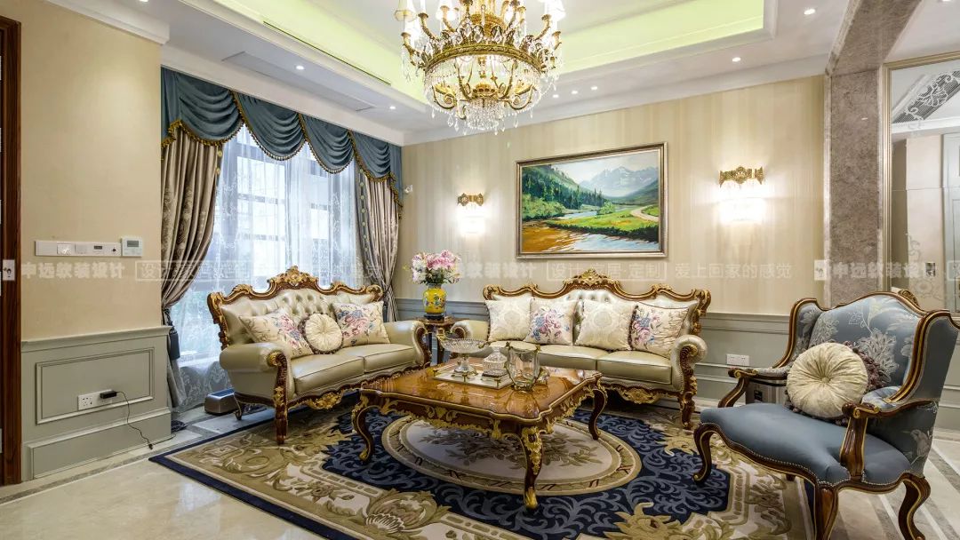 【申远软装百套实景案例】大华伊斐墅 300㎡ 法式-6