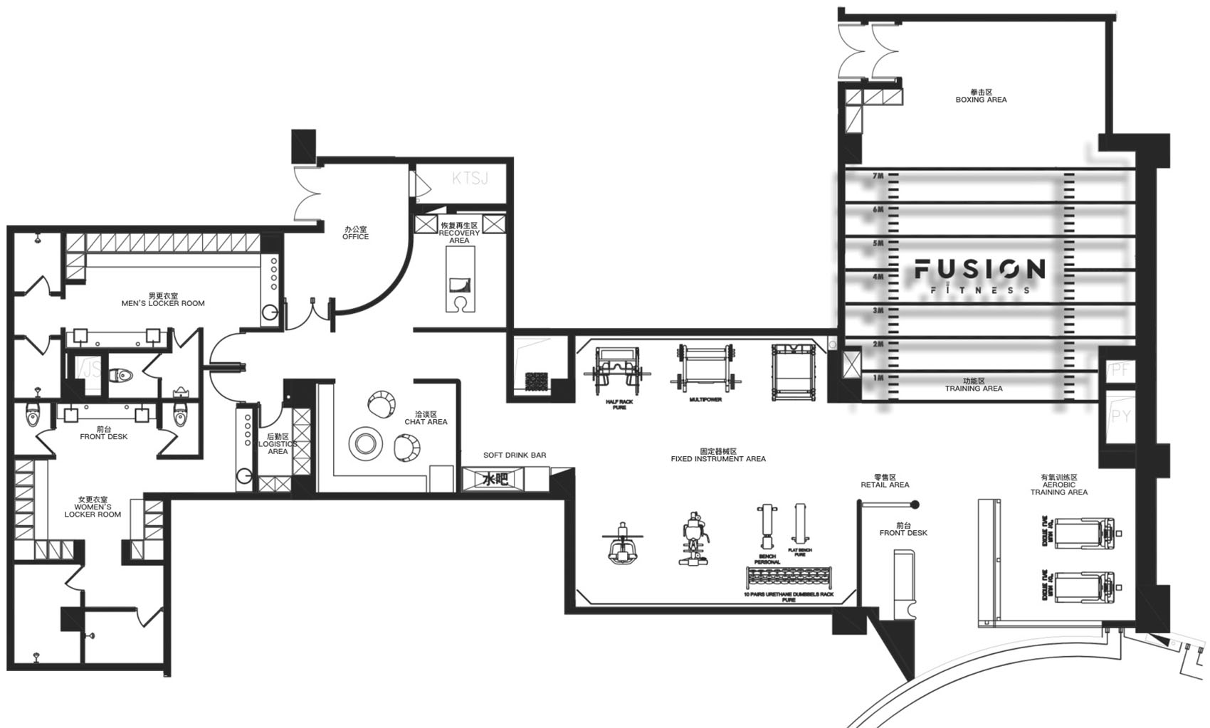 热炼健身会所,深圳湾睿印店丨中国深圳丨得德设计-122