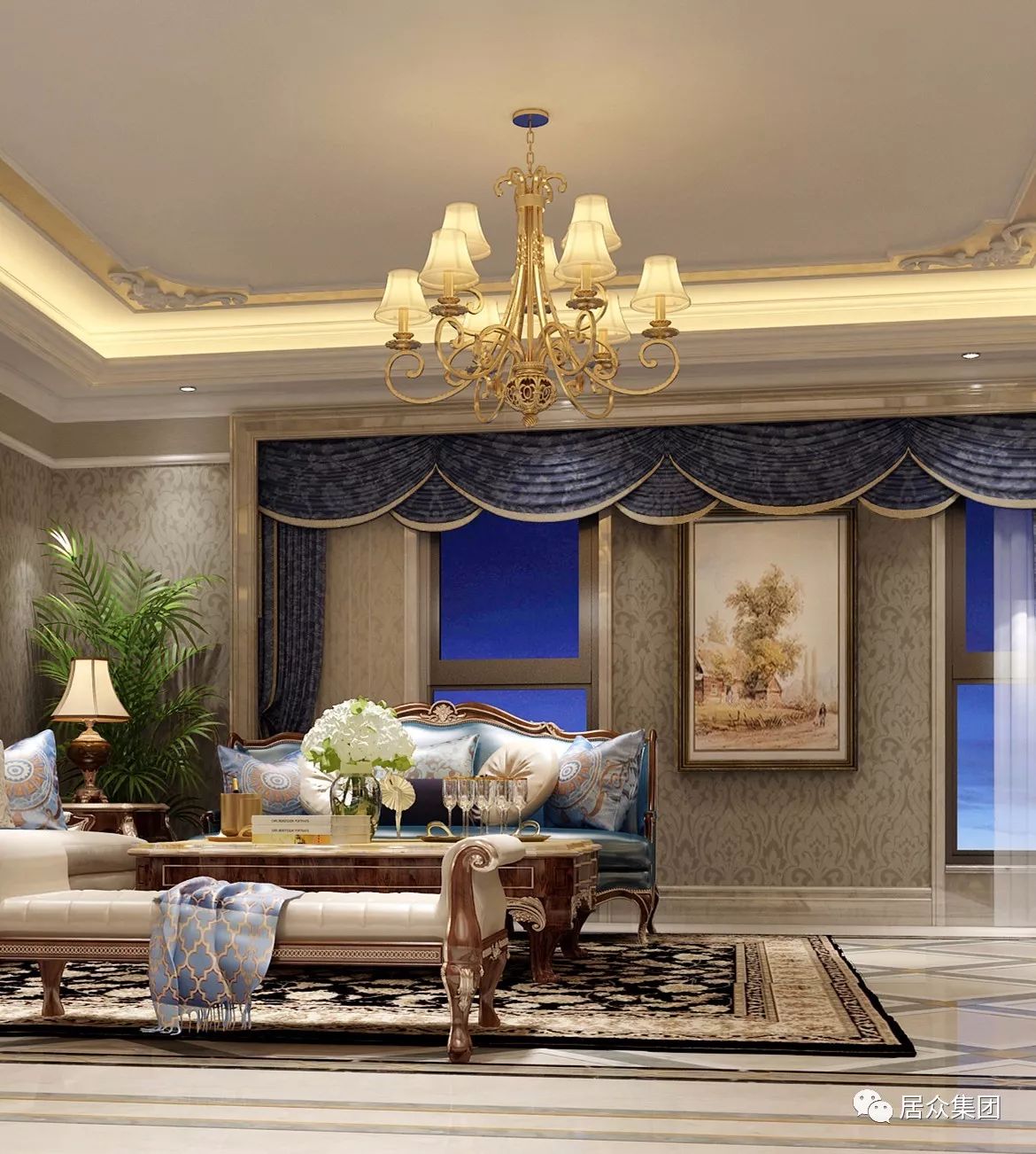 居众案例｜252㎡欧式风格 浪漫奢华的贵族生活！-10