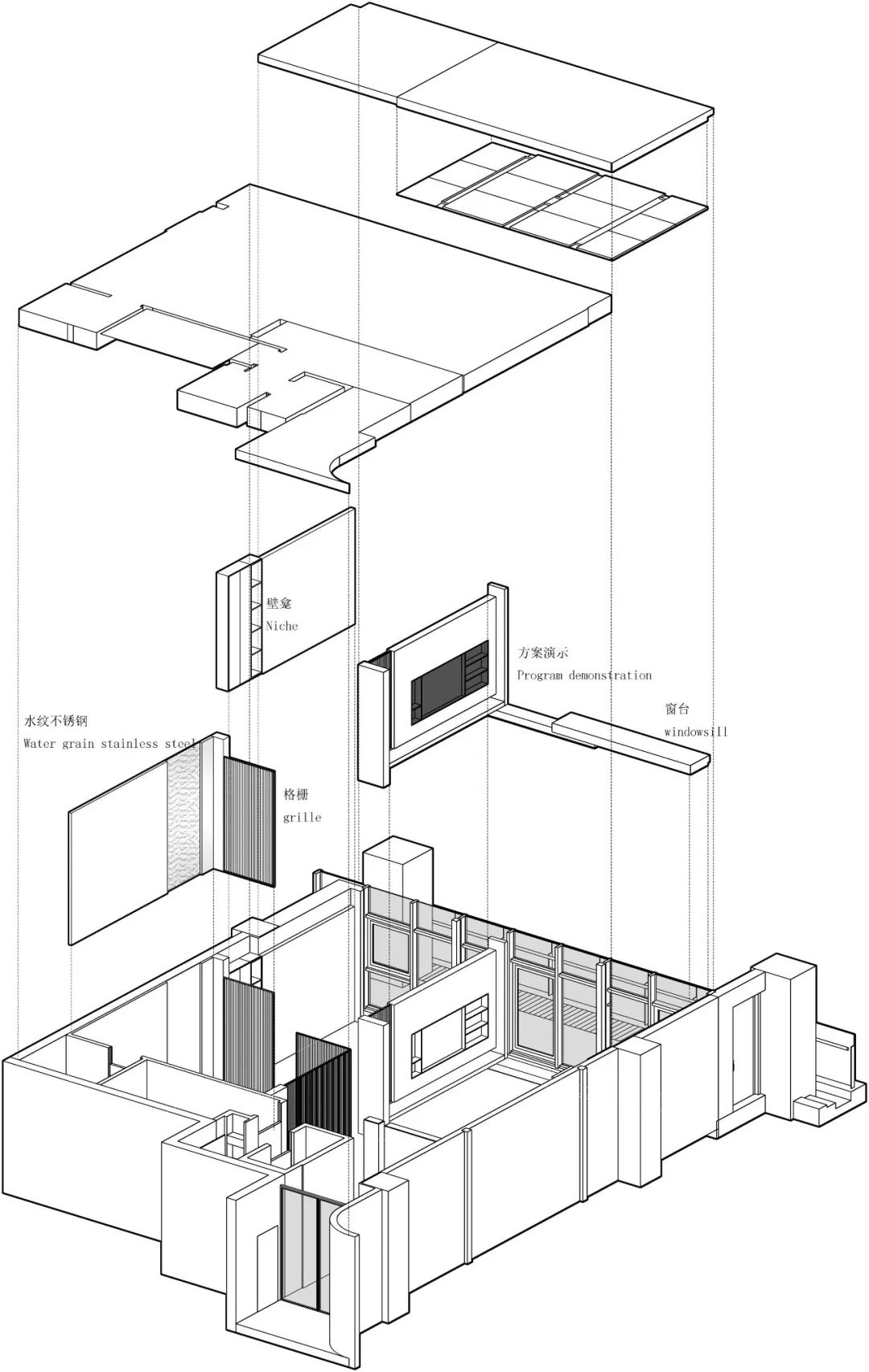 南京南站绿地之窗写字楼平衡黑白空间设计-14