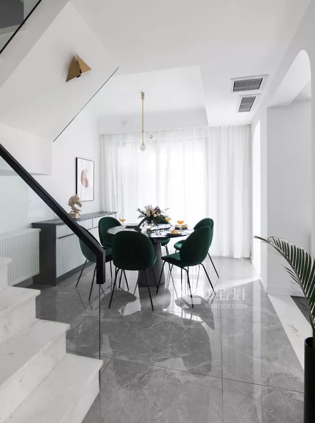 茱萸粉+祖母绿，塑造复式轻奢风  双宝设计机构-14