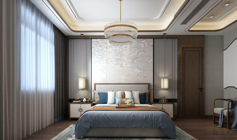 现代中式的对称美学——东方魅影双拼别墅设计-18