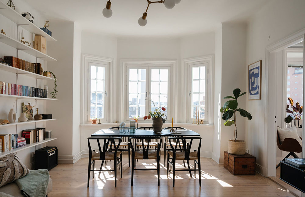 北欧风格瑞典公寓，温馨明亮的湾窗设计-4
