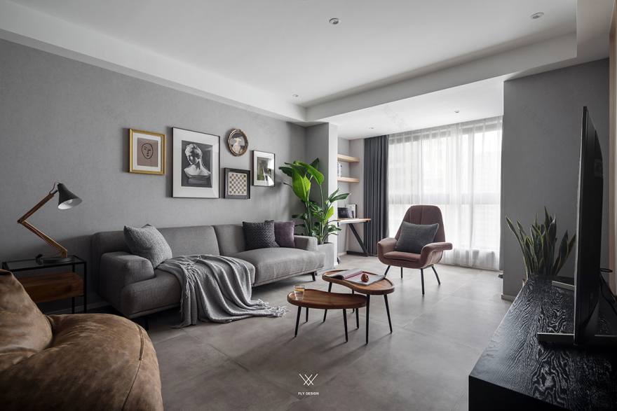 江南国际城 110㎡休闲北欧风设计,木元素与灰色基调的完美融合-0