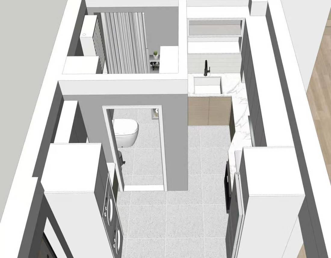 厨房卫生间空间重组,打造宽敞北欧风家居-16
