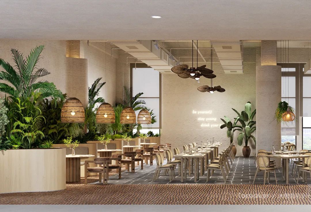 室内度假风餐厅设计丨中国武汉丨润禾田商业空间设计-21