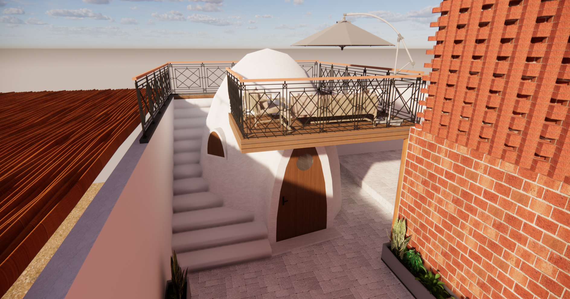 Earthbag Dome Office-1