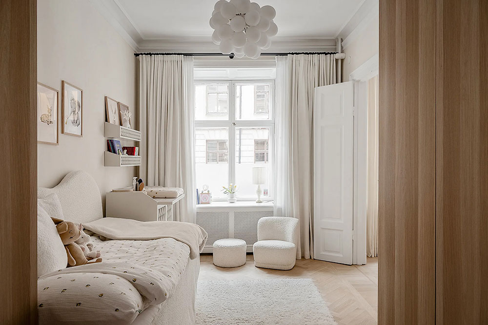 瑞典 75 平米优雅公寓 | 乳白色调的柔和魅力-6