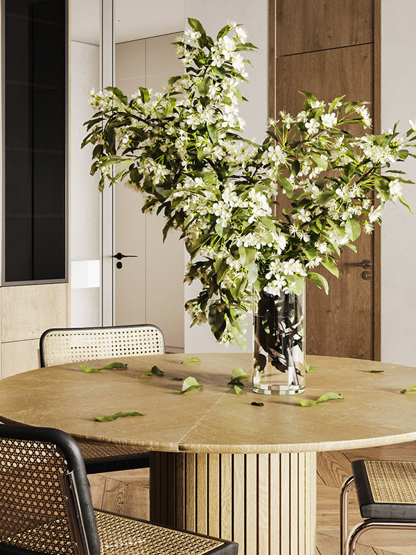 带黑樱桃元素的现代客餐厅设计项目-4