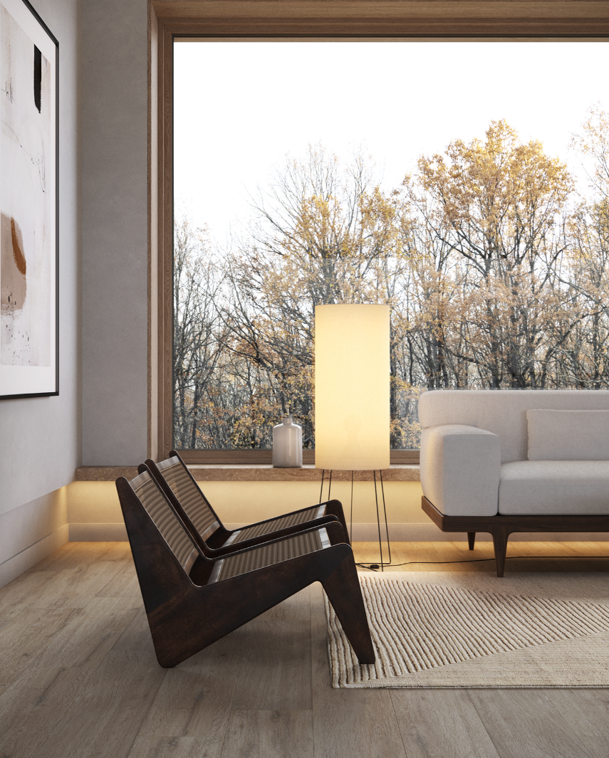 320㎡ 极简别墅 自然原木-10