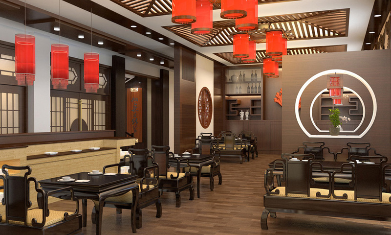茶馆设计案例效果图-14