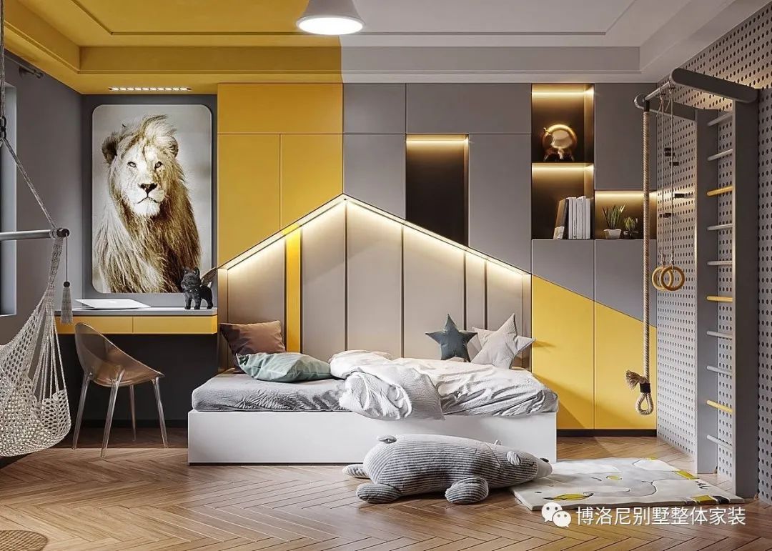 儿童房设计 | 安全环保,助力成长,为孩子的未来保驾护航-33