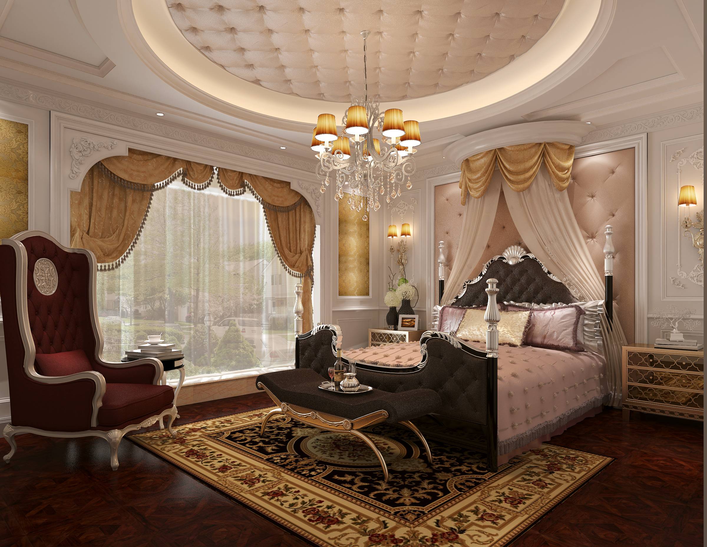 奢华欧式新古典别墅样板房CAD施工图+8张效果图含机电图-0