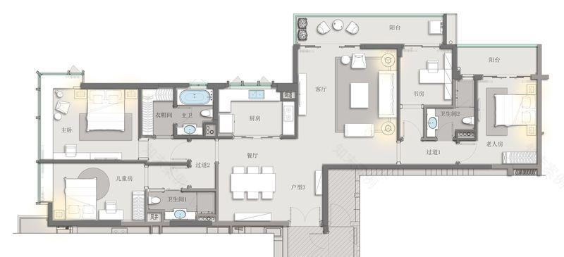 广州西关海12栋03户型·混搭艺术风格家居设计-65