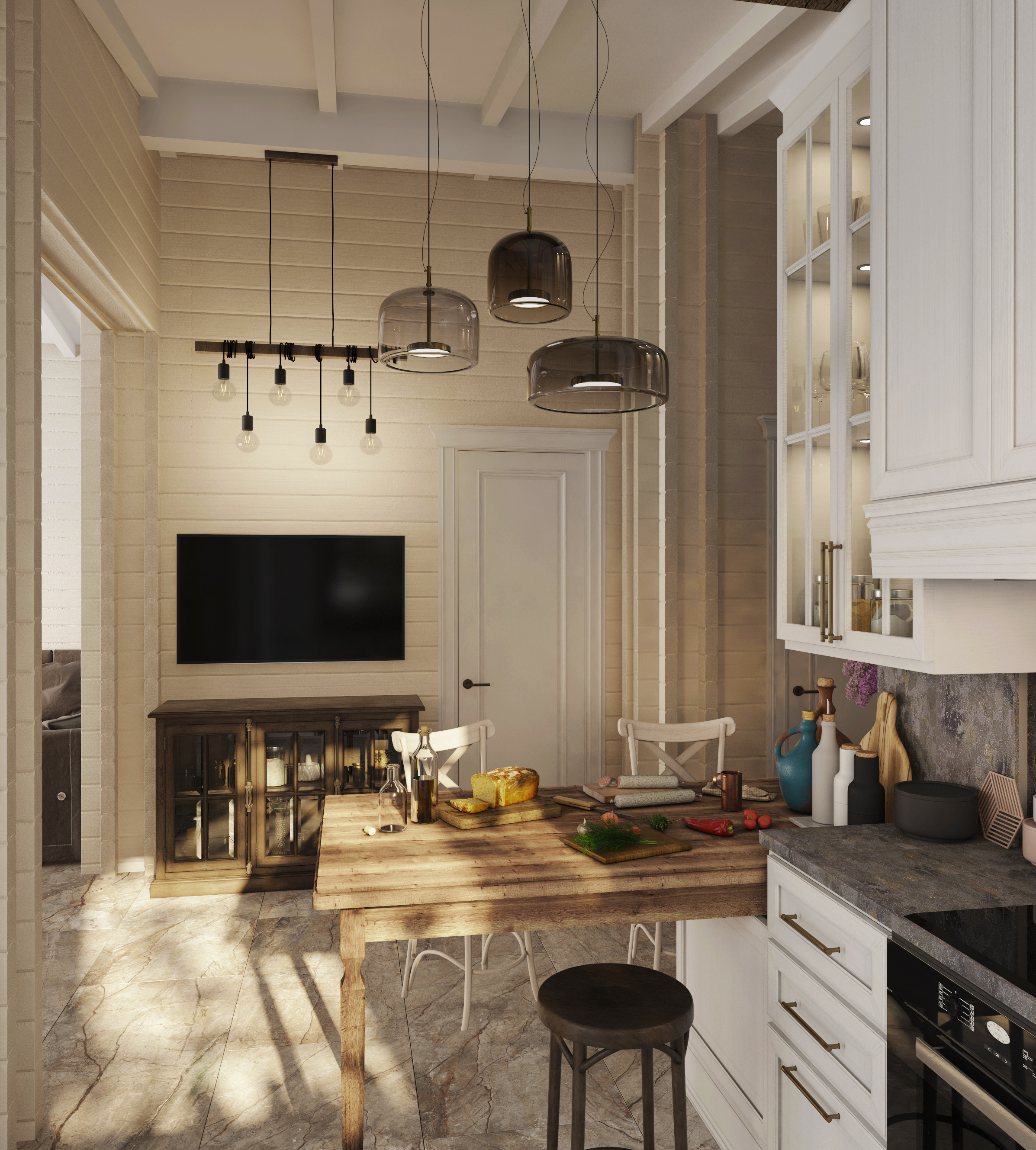 кухня в деревянном доме-4