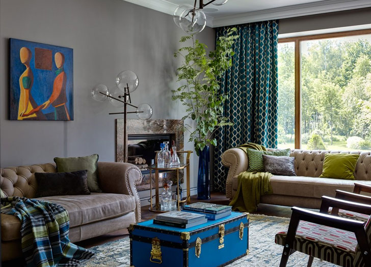 莫斯科现代农庄的室内设计魅力-1