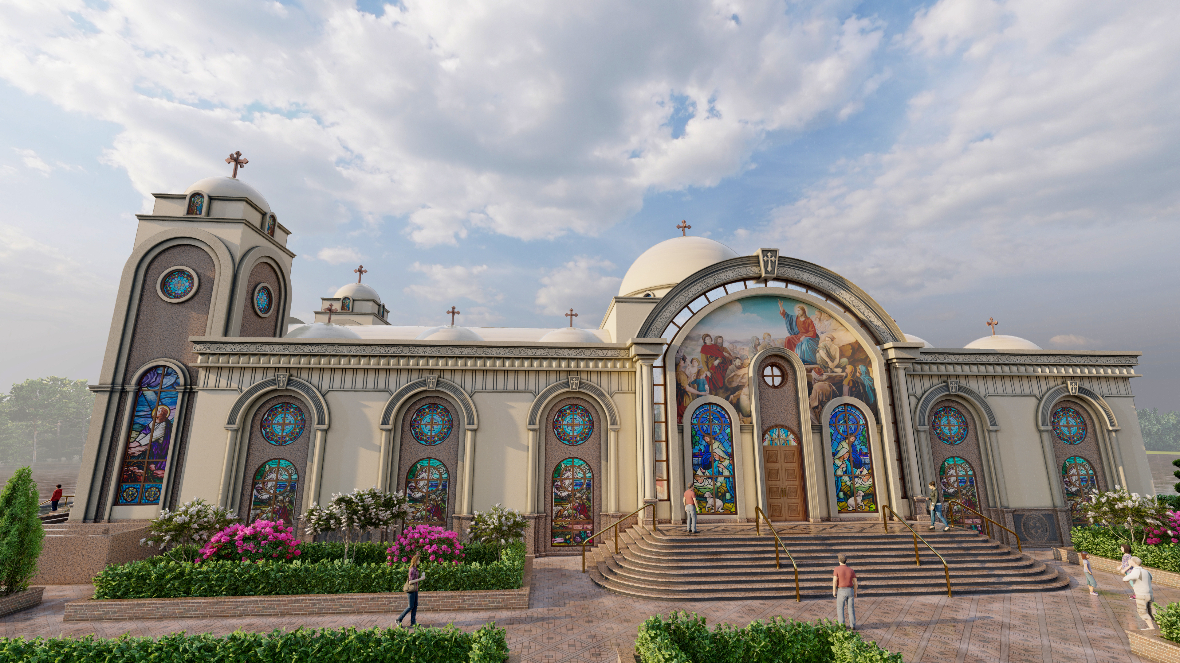 教堂外部计算机生成图像丨埃及开罗丨Youhanna Samy-3