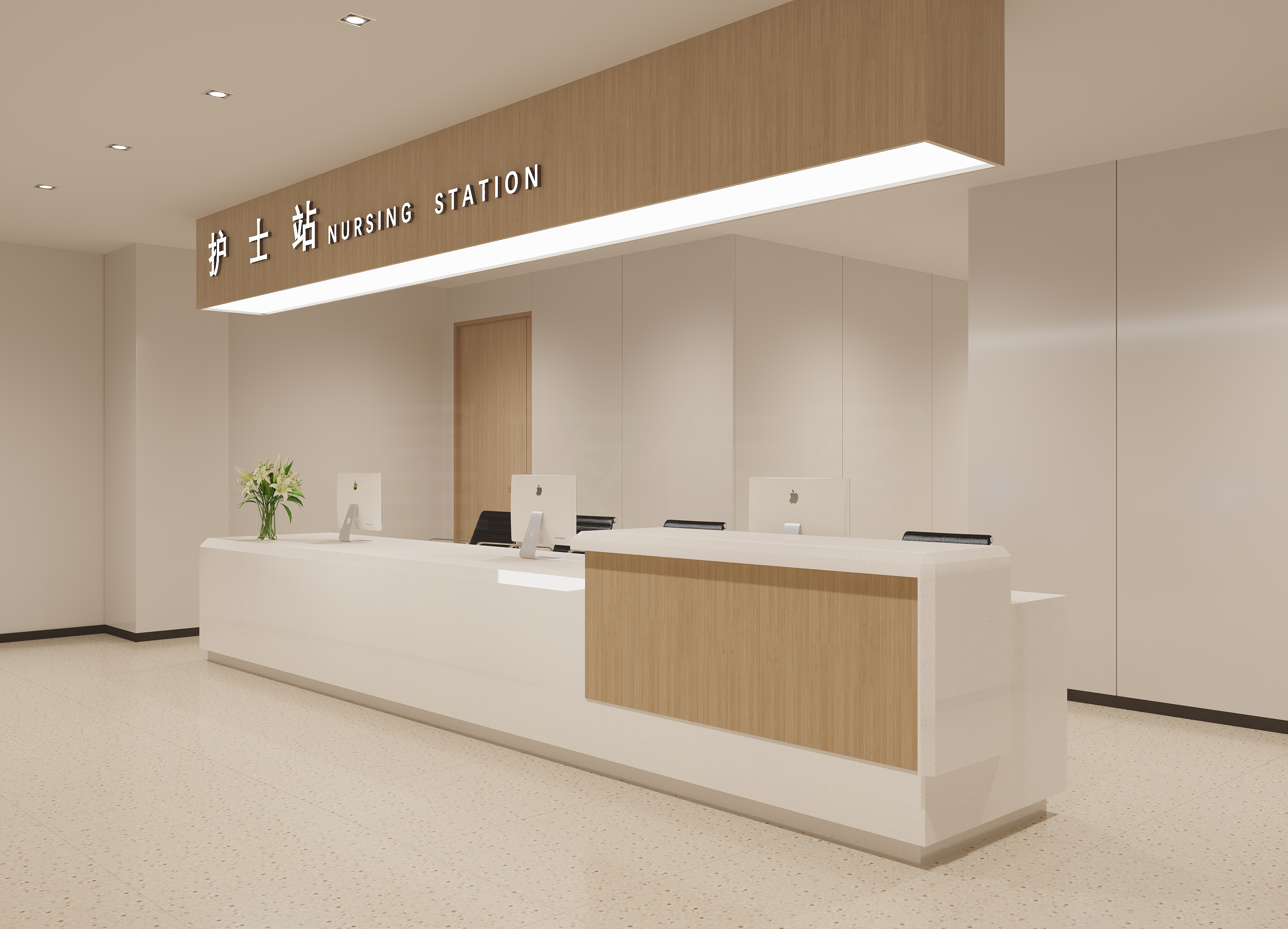 #医院病房 护士站 效果图-5