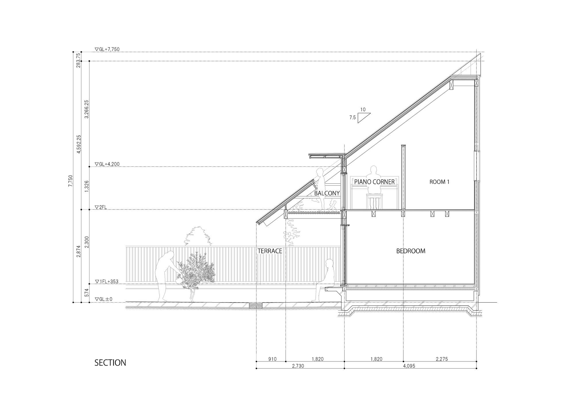 折叠屋顶住宅丨日本静冈丨ISHIZAKI ARCHITECTS-17