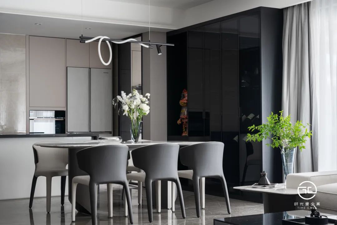 188㎡现代黑白灰质感的家丨时光里全案设计-54