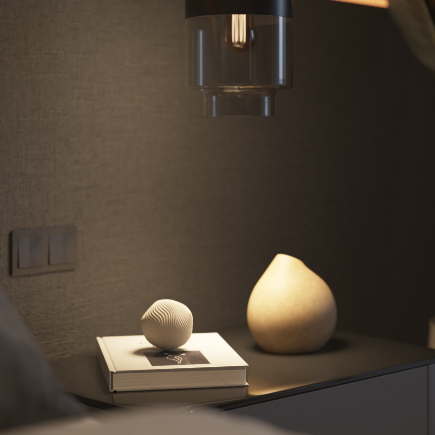 Dark bedroom in a foggy day | Interior Visualization-13