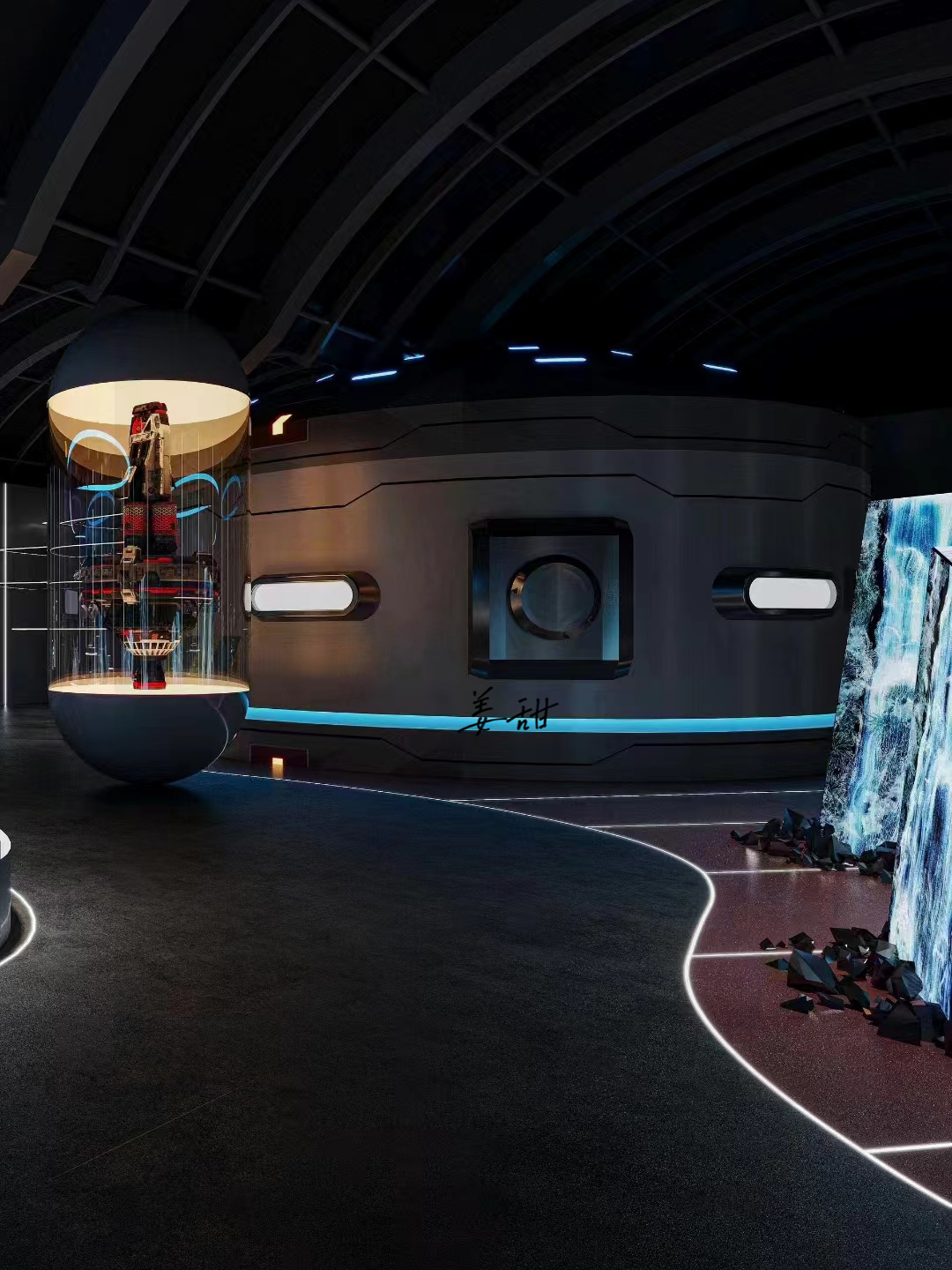 200㎡做了个酷炫的展厅｜科技感拉满-3