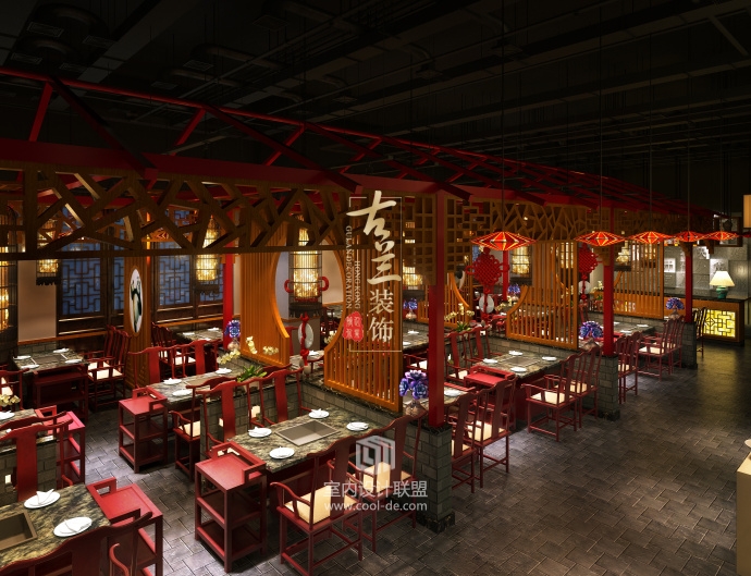 重庆火锅店装修设计——川行记火锅店中式火锅店装修设计-5