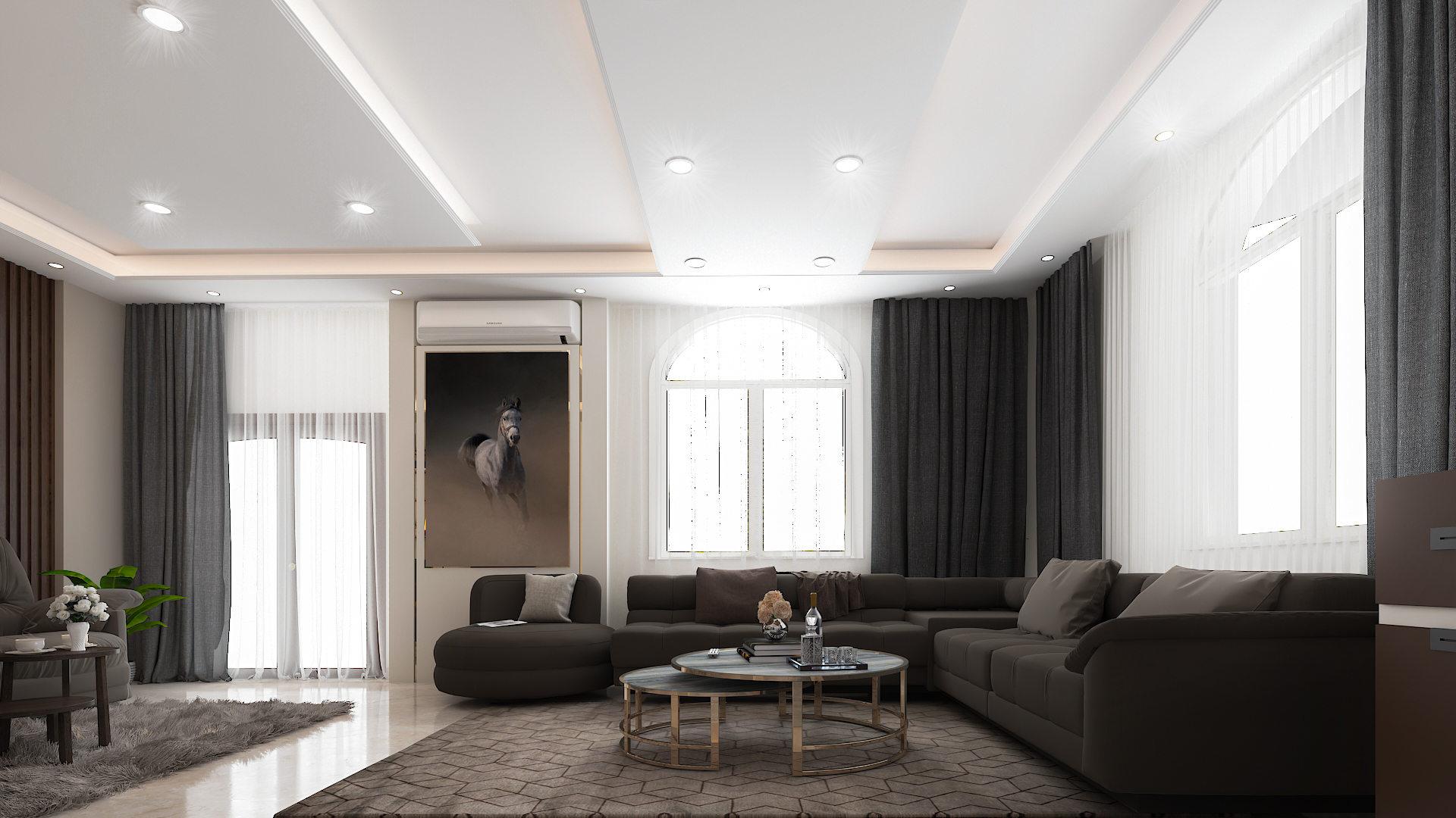 客厅兼餐厅丨埃及开罗丨3Ds MAx,Revit,Photoshop-3